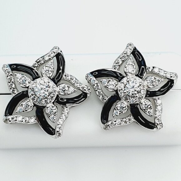 "925 Sterling Silver Cubic Zirconia Earrings, UU1P6A6098 - Picture 5 of 10